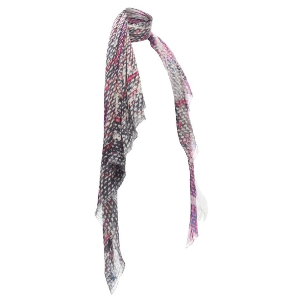 Chanel cashmere CC tweed texture print scarf - Picture 3 of 6